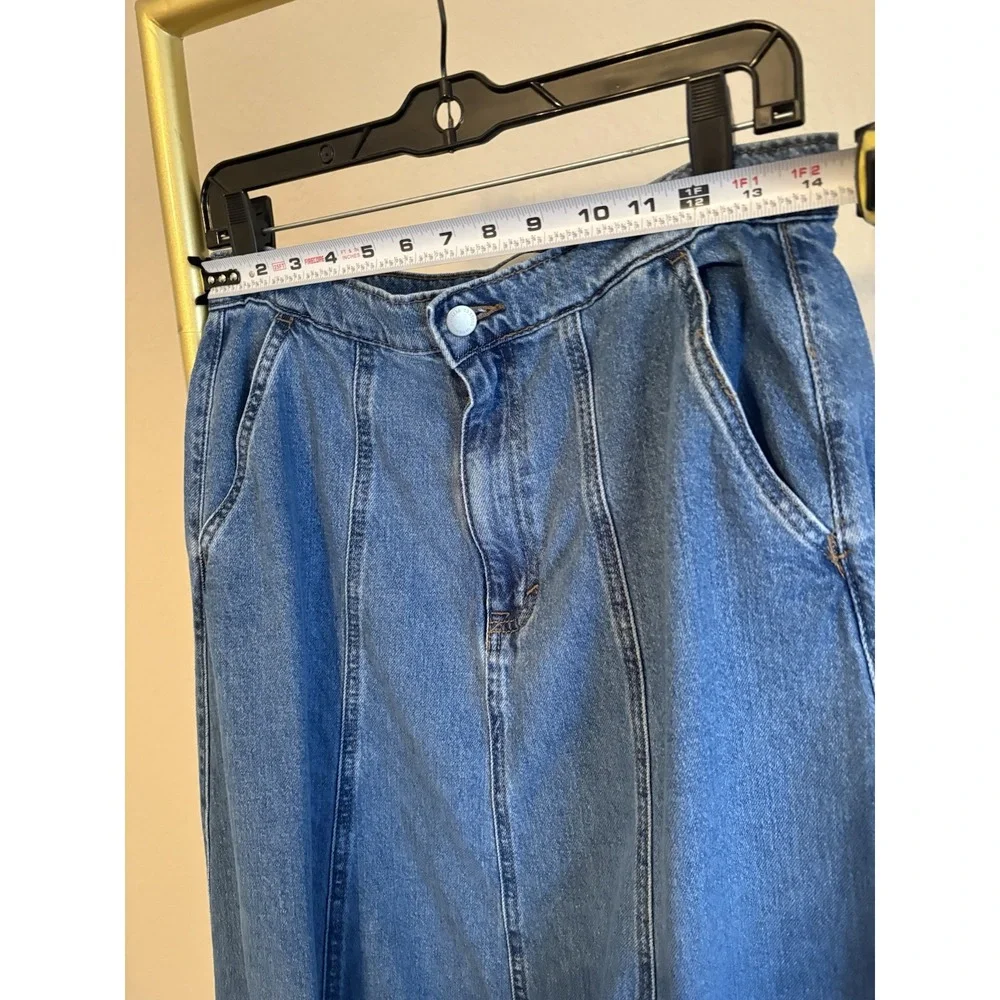 Women's Midi Jean Skirt Size 8 Country Cowgirl Western Rodeo Ranch 90s Y2K